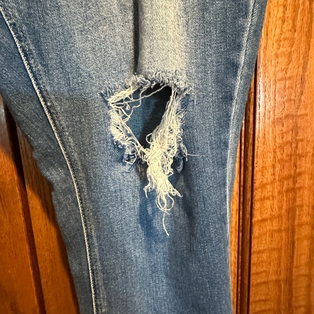 KanCan Women's Ripped Skinny Jeans - Blue - Picture 4 of 9